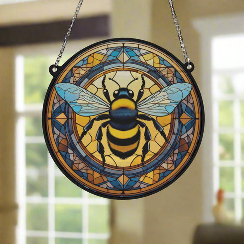 Bee Stained Glass Effect Suncatcher